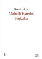 Mahalli İdareler Hukuku Kemal Gözler Mahalli İdareler Hukuku Kemal Gözler
