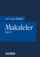 Makaleler - Cilt II ( 2.BASKI ) Makaleler - Cilt II ( 2.BASKI )