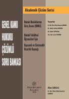GENEL KAMU HUKUKU ÇÖZÜMLÜ SORU BANKASI
