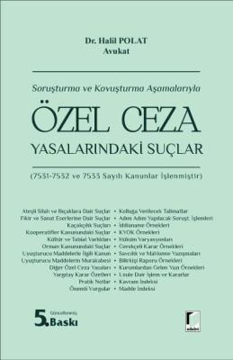 Soruşturma ve Kovuşturma Aşamalarıyla Özel Ceza Yasalarındaki Suçlar 5